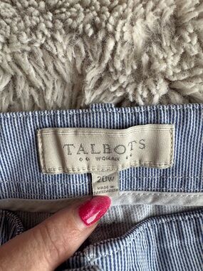 Talbots Blue and White Striped Women’s Jeans - Relaxed Waistband